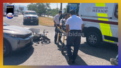 En brutal choque repartidor en motocicleta resulta lesionado