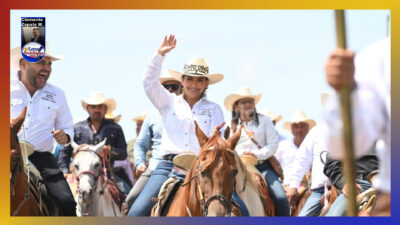 Cabalgata une a pueblos: senadora Olga al participar en aniversario de Palmillas