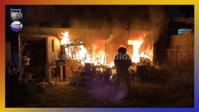 Incendio “devora” vivienda durante la madrugada